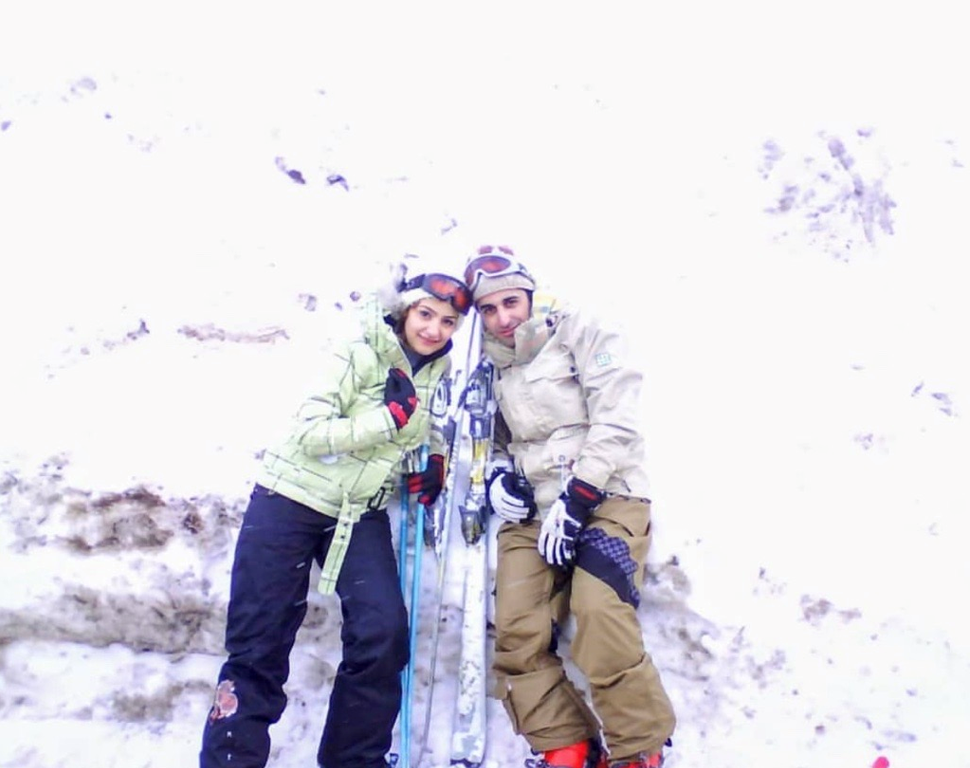 Emily and her husband enjoying their favourite downhill scape